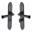 M.Marcus Door Furniture Matt Black / Bathroom Lock Handles M.Marcus - Black Iron Rustic Door Handle Bathroom Set Hadley Design