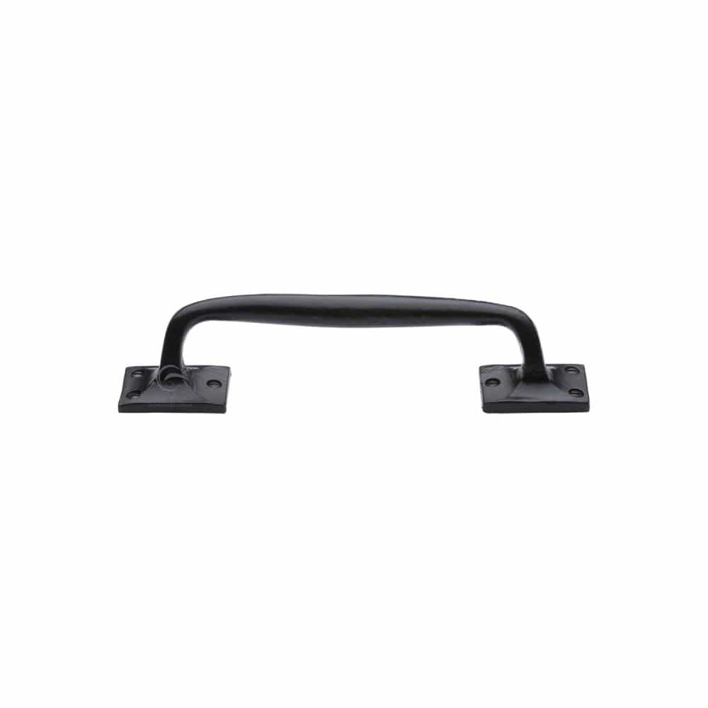 M.Marcus Door Furniture Matt Black M.Marcus - Black Iron Rustic Door Pull Handle Cranked Design 10"