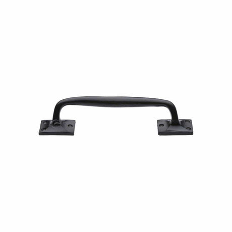 M.Marcus Door Furniture Matt Black M.Marcus - Black Iron Rustic Door Pull Handle Cranked Design 10"