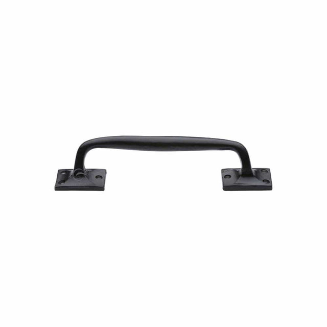 M.Marcus Door Furniture Matt Black M.Marcus - Black Iron Rustic Door Pull Handle Cranked Design 10"