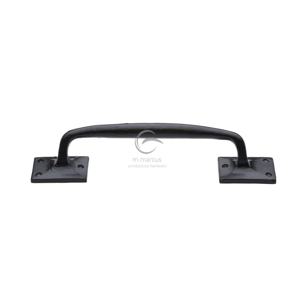 M.Marcus Door Furniture Matt Black M.Marcus - Black Iron Rustic Door Pull Handle Cranked Design 12"