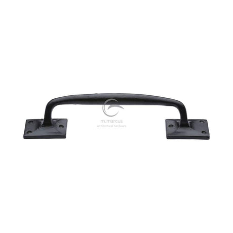 M.Marcus Door Furniture Matt Black M.Marcus - Black Iron Rustic Door Pull Handle Cranked Design 12"