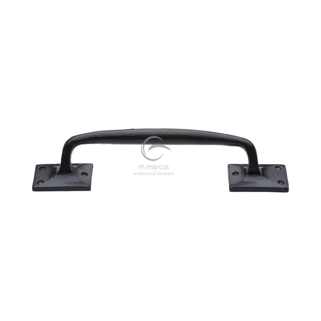 M.Marcus Door Furniture Matt Black M.Marcus - Black Iron Rustic Door Pull Handle Cranked Design 12"