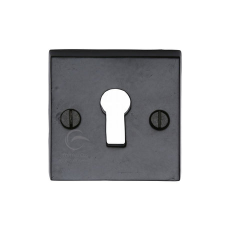 M.Marcus Door Furniture Matt Black / Mortice Key Profile Escutcheons M.Marcus - Black Iron Rustic Key Escutcheon Square
