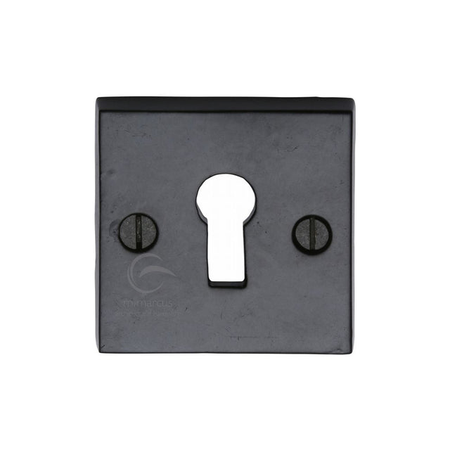M.Marcus Door Furniture Matt Black / Mortice Key Profile Escutcheons M.Marcus - Black Iron Rustic Key Escutcheon Square