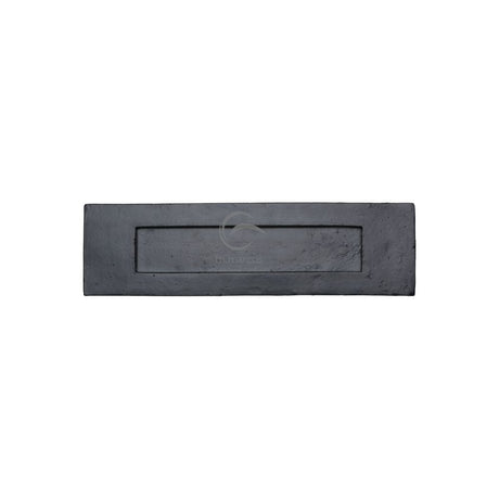 M.Marcus Door Furniture Matt Black / Letter Plates / 343 x 96mm M.Marcus - Black Iron Rustic Letterplate 13 1/2" x 3 2/3"