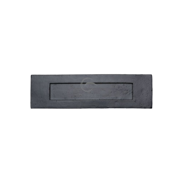M.Marcus Door Furniture Matt Black / Letter Plates / 343 x 96mm M.Marcus - Black Iron Rustic Letterplate 13 1/2" x 3 2/3"