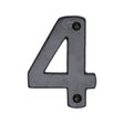 M.Marcus Door Furniture Matt Black / Numerals / 4 M.Marcus - Black Iron Rustic Numeral 4 Face Fix 76mm (3")