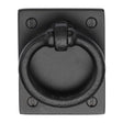 M.Marcus Cabinet Hardware Matt Black / Cabinet Drop Pulls M.Marcus - Black Iron Rustic Ring Drop Pull on Plate