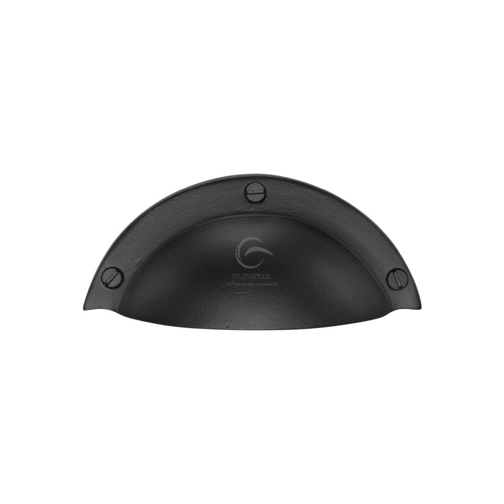 M.Marcus Cabinet Hardware Matt Black / Cabinet Cup Pulls M.Marcus - Black Iron Rustic Traditional Cabinet Drawer Pull
