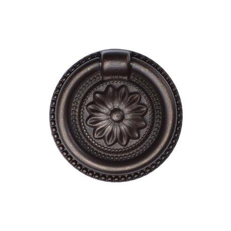 M.Marcus Cabinet Hardware Matt Bronze / Cabinet Drop Pulls M.Marcus - Floral Ring Pull 047mm Matt Bronze Finish