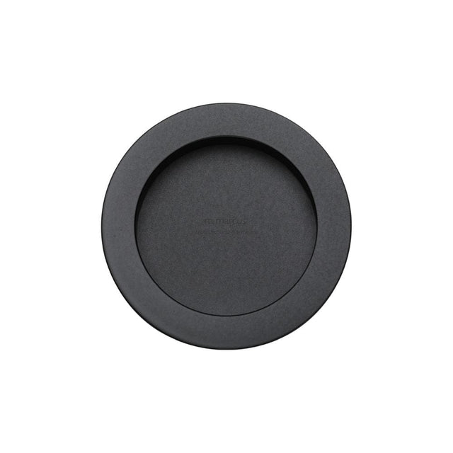 M.Marcus Door Furniture Matt Black / Flush Handle / Round M.Marcus - SLD Round Flush Pull Pair Black Matt