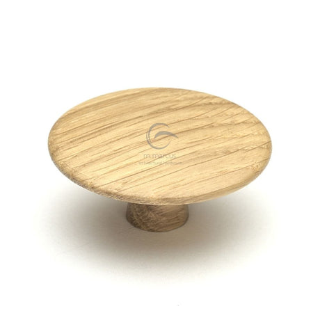M.Marcus Cabinet Hardware Oak / Cabinet Knobs / 48mm Dia. M.Marcus - Wooden Cabinet Knob Mushroom Design 48mm Oak Finish