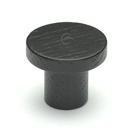 M.Marcus Cabinet Hardware Ash / Cabinet Knobs / 33mm Dia. M.Marcus - Wooden Cabinet Knob Round Circum Design 33mm Black Ash Finish