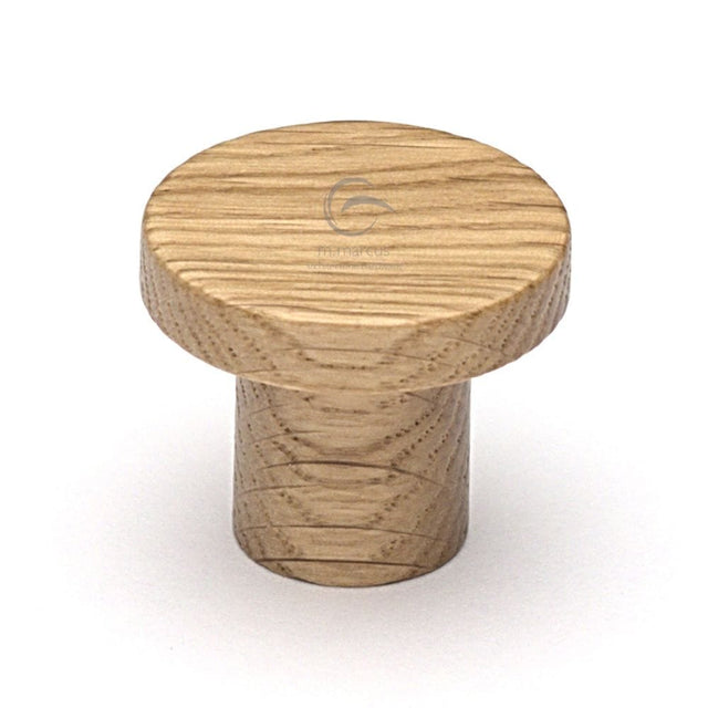 M.Marcus Cabinet Hardware Oak / Cabinet Knobs / 33mm Dia. M.Marcus - Wooden Cabinet Knob Round Circum Design 33mm Oak Finish