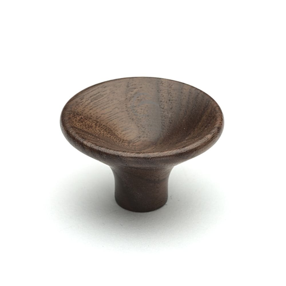 M.Marcus Cabinet Hardware Walnut / Cabinet Knobs / 38mm Dia. M.Marcus - Wooden Cabinet Knob Trumpet Design 38mm Walnut Finish