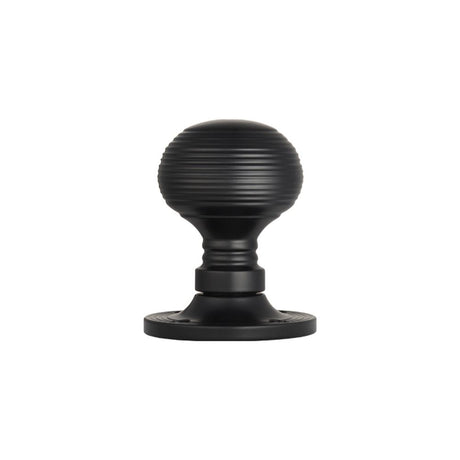 This is an image of a Carlisle Brass - Queen Anne Mortice Knob - Matt Black that is availble to order from Trade Door Handles in Kendal.