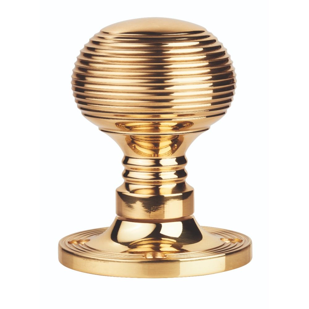 This is an image of a Carlisle Brass - Queen Anne Mortice Knob - Polished Brass that is availble to order from Trade Door Handles in Kendal.