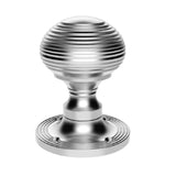 This is an image of a Carlisle Brass - Queen Anne Mortice Knob - Satin Chrome that is availble to order from Trade Door Handles in Kendal.