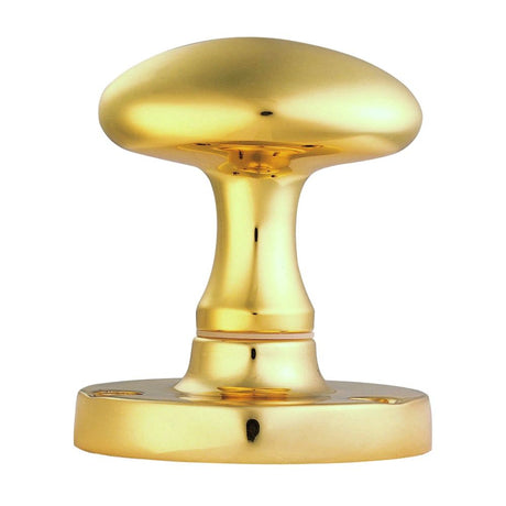 This is an image of a Carlisle Brass - Oval Mortice Knob - Polished Brass that is availble to order from Trade Door Handles in Kendal.