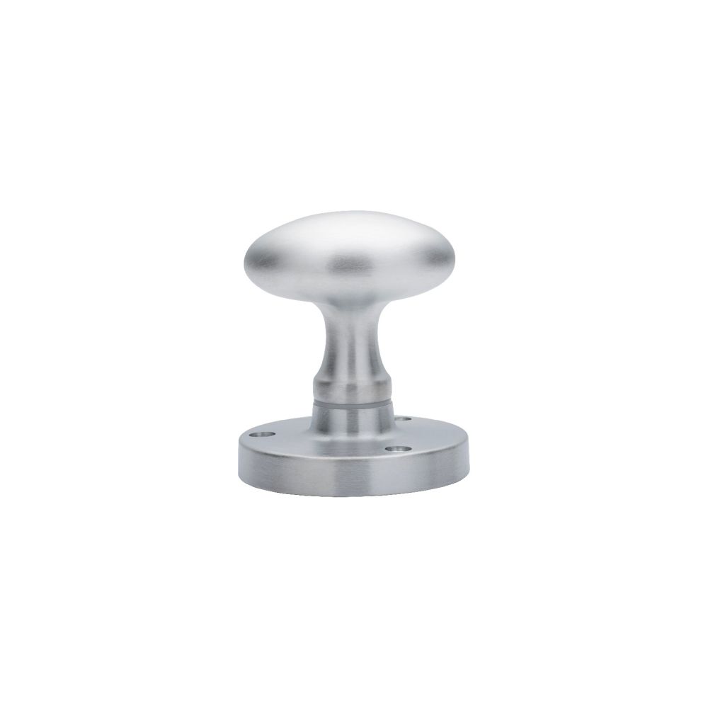 This is an image of a Carlisle Brass - Oval Mortice Knob - Satin Chrome that is availble to order from Trade Door Handles in Kendal.