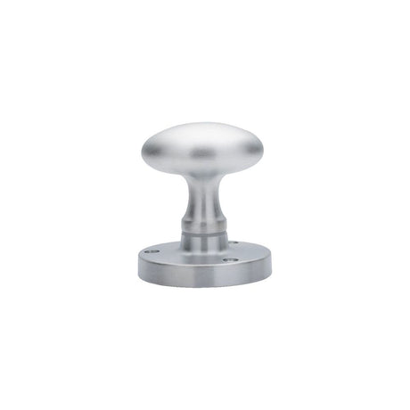 This is an image of a Carlisle Brass - Oval Mortice Knob - Satin Chrome that is availble to order from Trade Door Handles in Kendal.