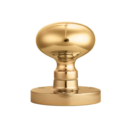 This is an image of a Carlisle Brass - Mushroom Mortice Knob - Polished Brass that is availble to order from Trade Door Handles in Kendal.