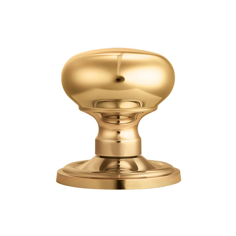 This is an image of a Carlisle Brass - Concealed Fix Mushroom Mortice Knob - Polished Brass that is availble to order from Trade Door Handles in Kendal.