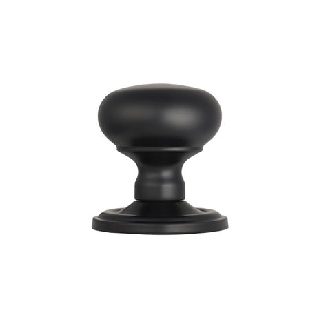 This is an image of a Carlisle Brass - Concealed Fix Mushroom Mortice Knob - Matt Black that is availble to order from Trade Door Handles in Kendal.
