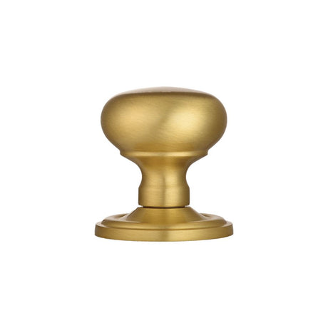 This is an image of a Carlisle Brass - Concealed Fix Mushroom Mortice Knob - Satin Brass that is availble to order from Trade Door Handles in Kendal.
