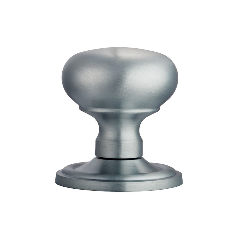 This is an image of a Carlisle Brass - Concealed Fix Mushroom Mortice Knob - Satin Chrome that is availble to order from Trade Door Handles in Kendal.