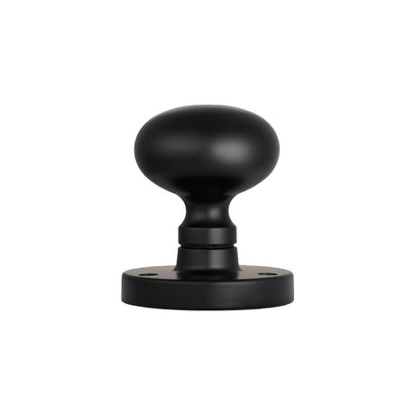 This is an image of a Carlisle Brass - Mushroom Mortice Knob - Matt Black that is availble to order from Trade Door Handles in Kendal.