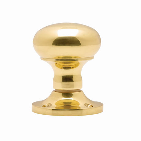 This is an image of a Carlisle Brass - Mushroom Mortice Knob (Unsprung) - Polished Brass that is availble to order from Trade Door Handles in Kendal.