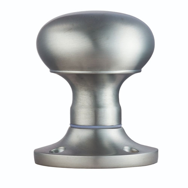 This is an image of a Carlisle Brass - Mushroom Mortice Knob (Unsprung) - Satin Chrome that is availble to order from Trade Door Handles in Kendal.