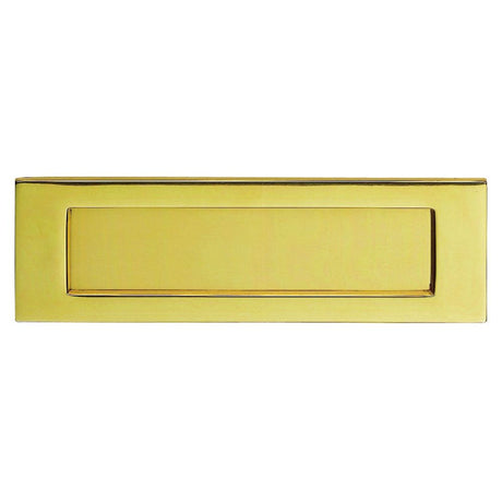 This is an image of a Carlisle Brass - Plain Letter Plate - Polished Brass that is availble to order from Trade Door Handles in Kendal.