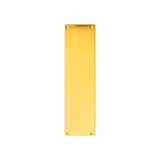 This is an image of a Carlisle Brass - Plain Finger Plate - Polished Brass that is availble to order from Trade Door Handles in Kendal.