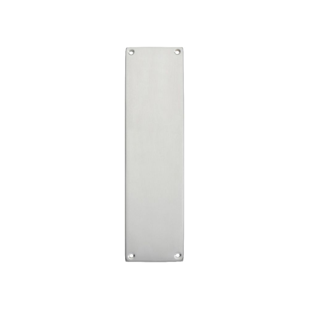 This is an image of a Carlisle Brass - Plain Finger Plate - Satin Chrome that is availble to order from Trade Door Handles in Kendal.