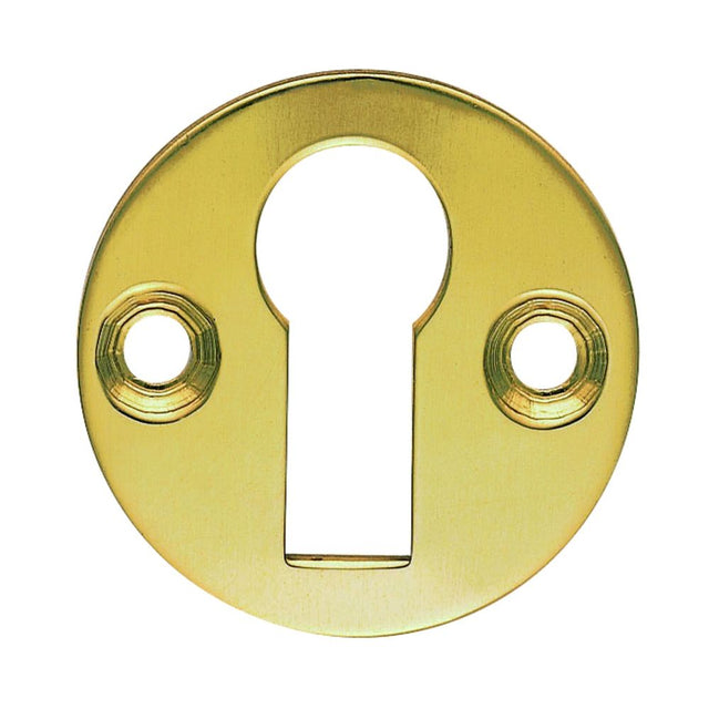 This is an image of a Carlisle Brass - Flat Escutcheon - Polished Brass that is availble to order from Trade Door Handles in Kendal.