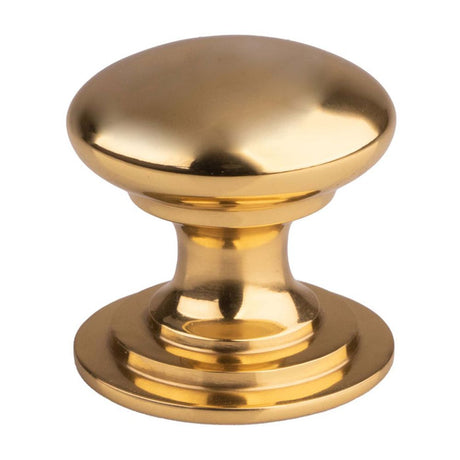 This is an image of a FTD - Victorian Cupboard Knob 25mm - Polished Brass that is availble to order from Trade Door Handles in Kendal.