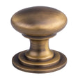 This is an image of a FTD - Victorian Cupboard Knob 50mm - Antique Brass that is availble to order from Trade Door Handles in Kendal.