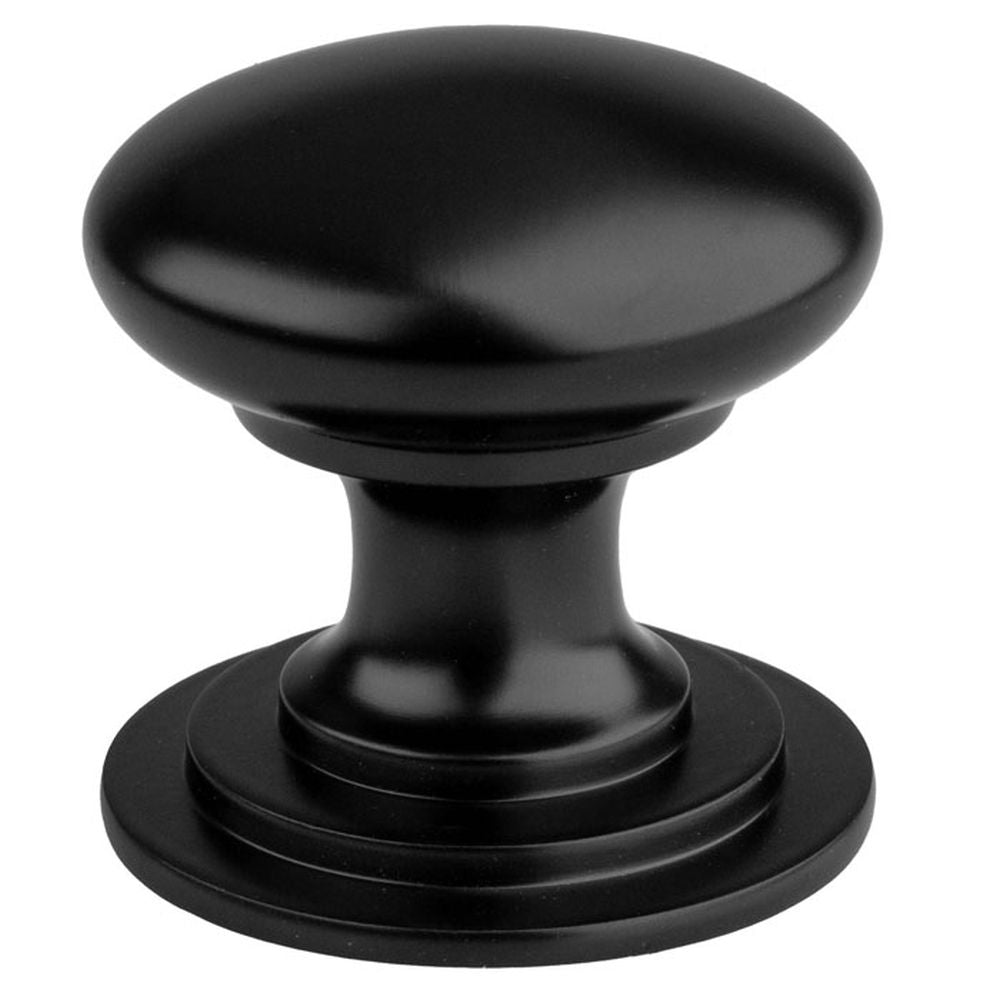 This is an image of a FTD - Victorian Cupboard Knob 25mm - Matt Black that is availble to order from Trade Door Handles in Kendal.