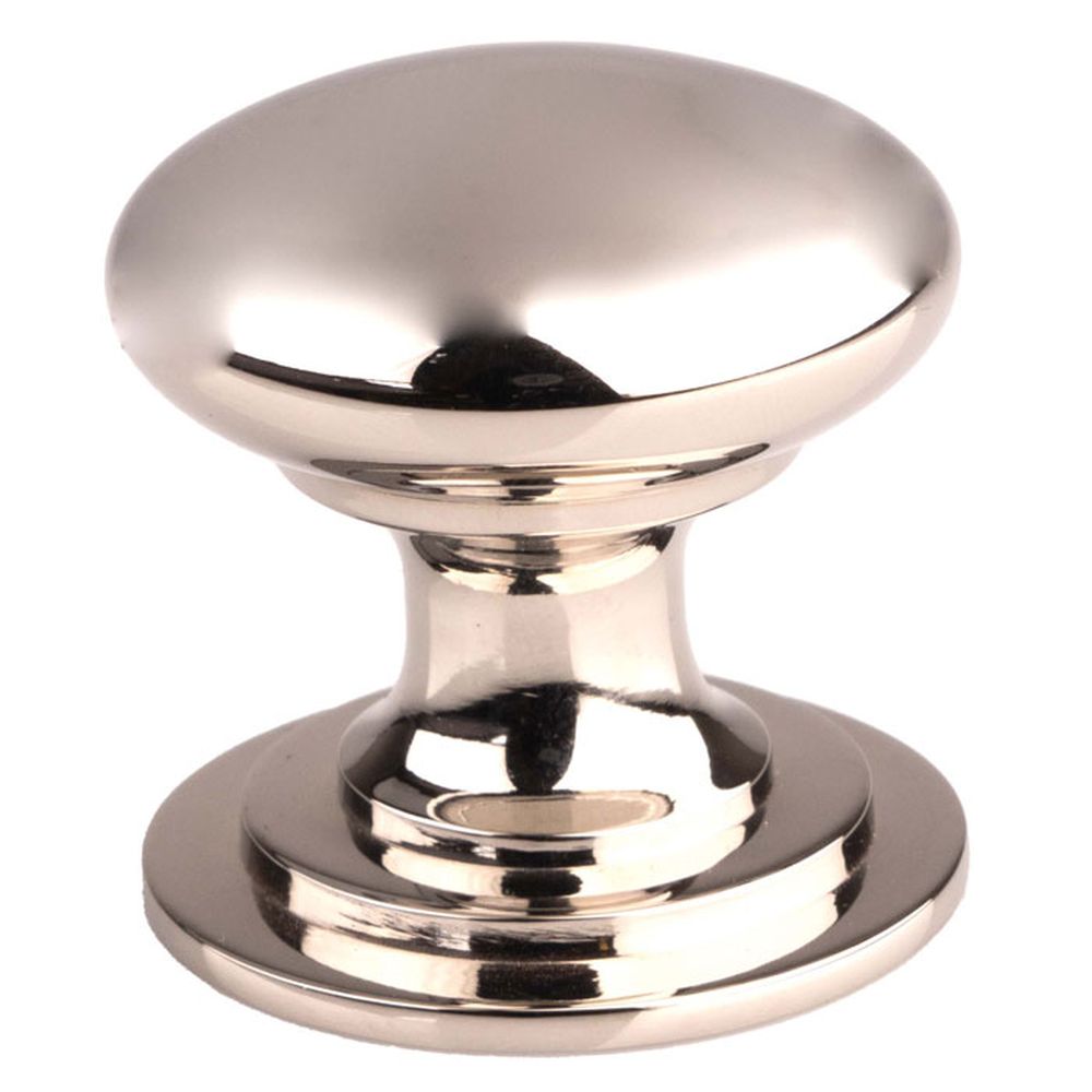 This is an image of a FTD - Victorian Cupboard Knob 38mm - Polished Nickel that is availble to order from Trade Door Handles in Kendal.