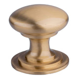 This is an image of a FTD - Victorian Cupboard Knob 25mm - Satin Brass that is availble to order from Trade Door Handles in Kendal.