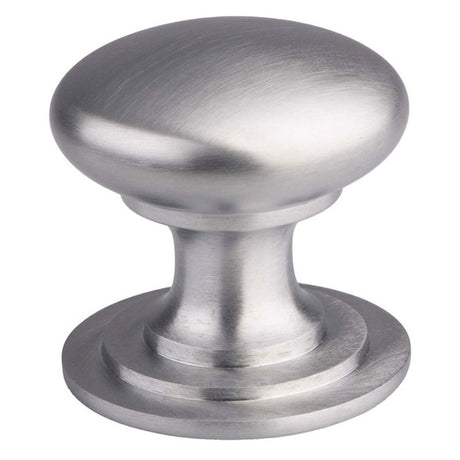 This is an image of a FTD - Victorian Cupboard Knob 25mm - Satin Chrome that is availble to order from Trade Door Handles in Kendal.