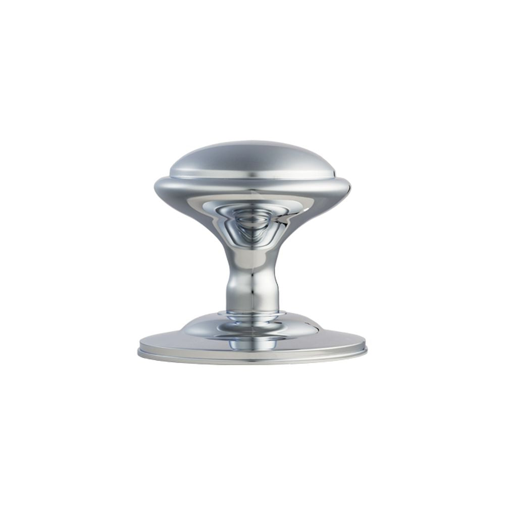 This is an image of a Carlisle Brass - Round Centre Door Knob - Polished Chrome that is availble to order from Trade Door Handles in Kendal.