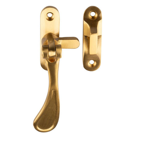 This is an image of a Carlisle Brass - Casement Fastener Reversible - Satin Brass that is availble to order from Trade Door Handles in Kendal.