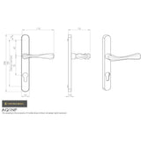 Manital Door Furniture Satin Chrome / Multi Point Lock Set / 70mm c/c Manital - Astro Lever on Euro Lock Narrowplate 70mm c/c - Satin Chrome