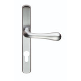 Manital Door Furniture Satin Chrome / Multi Point Lock Set / 70mm c/c Manital - Astro Lever on Euro Lock Narrowplate 70mm c/c - Satin Chrome