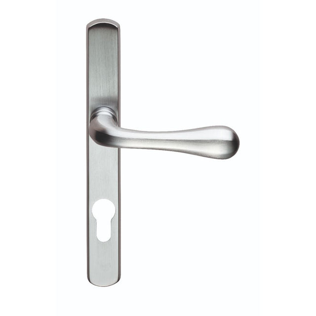 Manital Door Furniture Satin Chrome / Multi Point Lock Set / 70mm c/c Manital - Astro Lever on Euro Lock Narrowplate 70mm c/c - Satin Chrome
