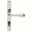 Manital Door Furniture Polished Chrome / Multi Point Lock Set / 92mm c/c Manital - Astro Lever on Euro Lock Narrowplate 92mm c/c - Polished Chrome